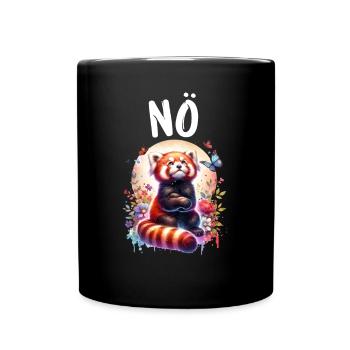 Roter Panda Lustiger Spruch Nö Feuerfuchs - Tasse einfarbig - Schwarz - Vorne