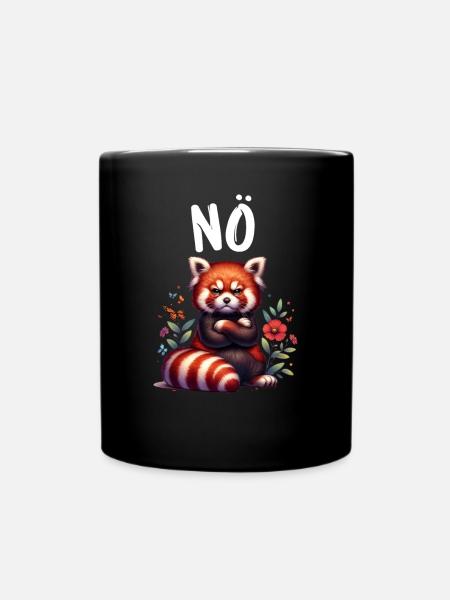 Roter Panda Lustiger Spruch Nö Feuerfuchs - Tasse einfarbig - Schwarz