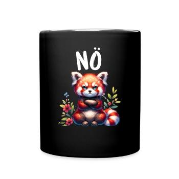 Roter Panda Lustiger Spruch Nö Feuerfuchs - Tasse einfarbig - Schwarz - Vorne