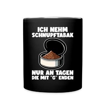 Schnupftabak Priis Schnupftabak Dose - Tasse einfarbig - Schwarz - Vorne
