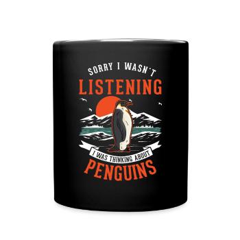 Pinguin Penguin Kaiserpinguin Gelbaugenpinguin - Tasse einfarbig - Schwarz - Vorne