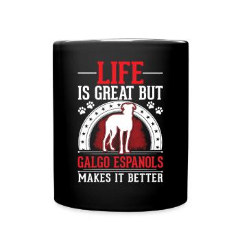 Galgo Español Lévrier espagnol Galgo - Mug uni - noir - Devant