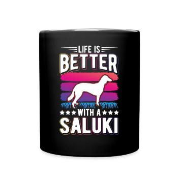 Life is better with Salukis - Full Colour Mug - black - Front
