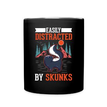 Facilement distrait par les Skunks Skunk - Mug uni - noir - Devant