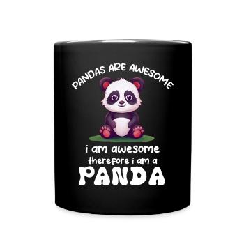 Panda Panda Bear Funny - Full Colour Mug - black - Front