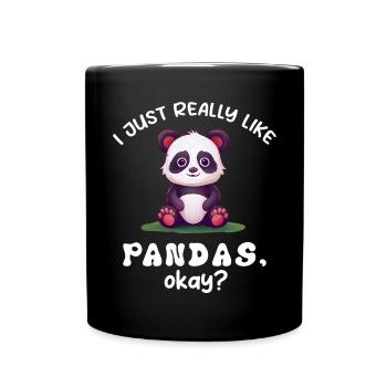 Panda Panda Bear Funny - Full Colour Mug - black - Front