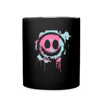 Graffiti Smiley Face - Street Art Urbain - Mug uni - noir - Devant