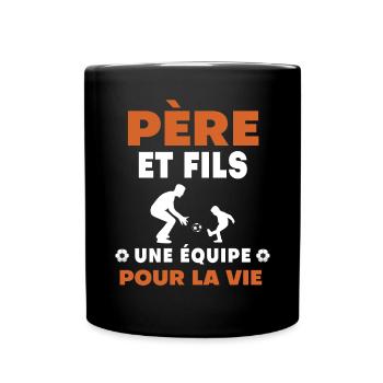 father son football duo man dad - Full Colour Mug - black - Front