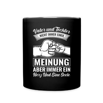 Vater und Tochter - Vatertag Ideen für Papa - Tasse einfarbig - Schwarz - Vorne
