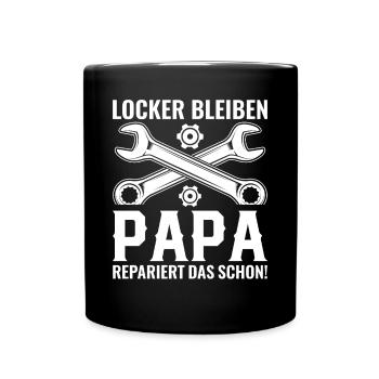 Stay relaxed, dad will fix it - Father's Day - Full Colour Mug - black - Front