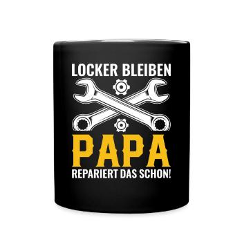 Stay relaxed, dad will fix it - Father's Day - Full Colour Mug - black - Front