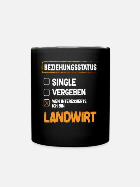 Landwirt Beziehungsstatus - Tasse einfarbig - Schwarz