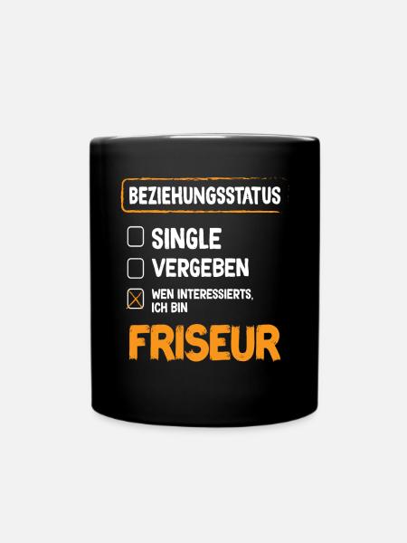 Friseur Beziehungsstatus - Tasse einfarbig - Schwarz