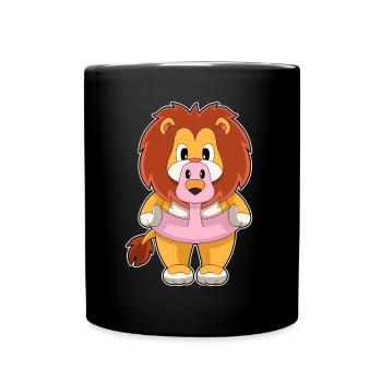 Lion Flamingo - Full Colour Mug - black - Front