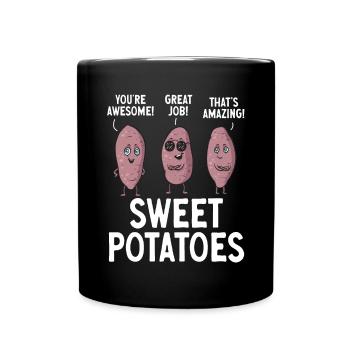 Légumes-racines de patates douces - Mug uni - noir - Devant