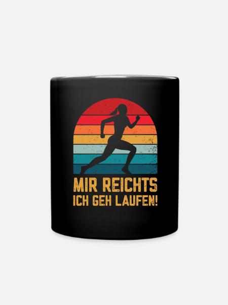 Mir reichts ich geh Laufen Sport - Tasse einfarbig - Schwarz