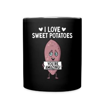 Légumes-racines de patates douces - Mug uni - noir - Devant