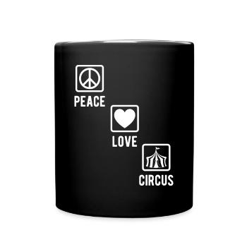 Circus Graphic Peace Love Circus Gift Idea - Full Colour Mug - black - Front