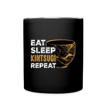 Conception japonaise de réparation de l’or Kintsukuroi - Mug uni - noir - Devant