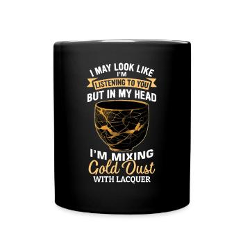 Conception japonaise de réparation de l’or Kintsukuroi - Mug uni - noir - Devant