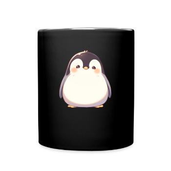 Pinguin Kawaii Pinguin Niedlich - Tasse einfarbig - Schwarz - Vorne