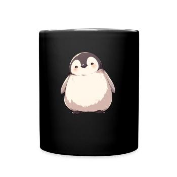 Pinguin Kawaii Pinguin Niedlich - Tasse einfarbig - Schwarz - Vorne