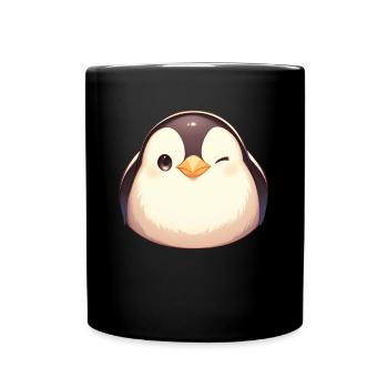 Pinguin Kawaii Pinguin Niedlich - Tasse einfarbig - Schwarz - Vorne
