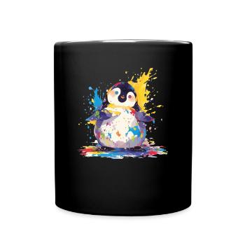 Pingouin Aquarelles Kawaii Pingouin Mignon - Mug uni - noir - Devant