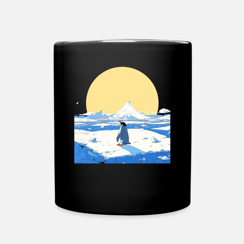 Pinguin Eisige Landschaft Pinguin Niedlich - Tasse einfarbig - Schwarz