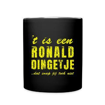 Hemden in Ronalds Namen; bedruckte Tassen, - Tasse einfarbig - Schwarz - Vorne