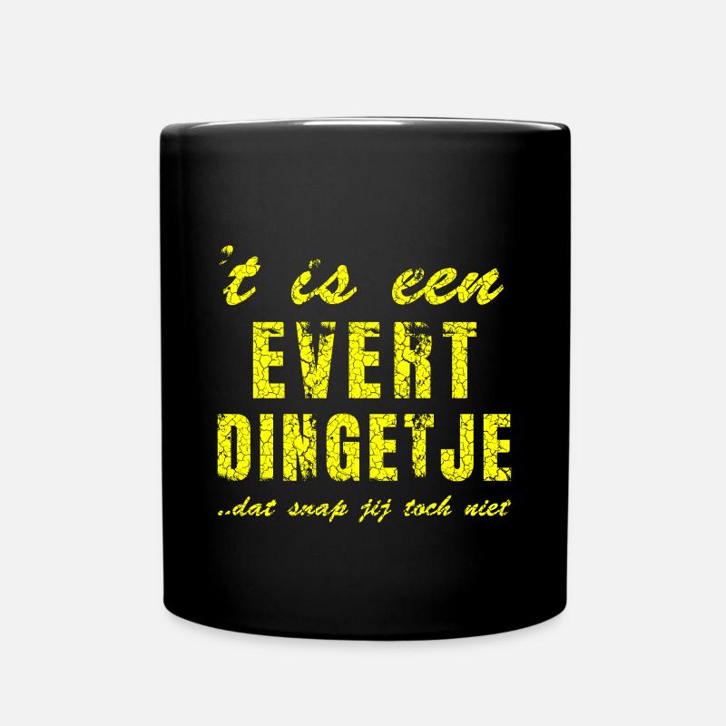 Personalisierte Geschenke für Evert - Tasse einfarbig - Schwarz