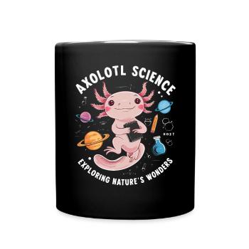 Axolotl Science Teacher Mexican Salamander - Full Colour Mug - black - Front