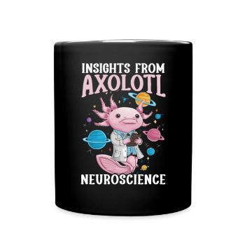 Axolotl Naturwissenschaftslehrer Mexikanischer Salamander - Tasse einfarbig - Schwarz - Vorne