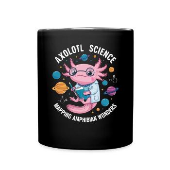 Axolotl Naturwissenschaftslehrer Mexikanischer Salamander - Tasse einfarbig - Schwarz - Vorne