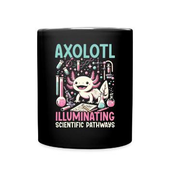 Axolotl Naturwissenschaftslehrer Mexikanischer Salamander - Tasse einfarbig - Schwarz - Vorne