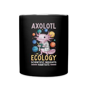 Axolotl Naturwissenschaftslehrer Mexikanischer Salamander - Tasse einfarbig - Schwarz - Vorne