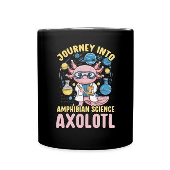 Axolotl Naturwissenschaftslehrer Mexikanischer Salamander - Tasse einfarbig - Schwarz - Vorne