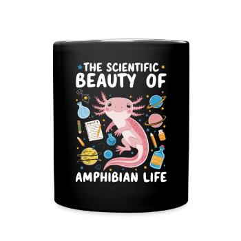 Axolotl Naturwissenschaftslehrer Mexikanischer Salamander - Tasse einfarbig - Schwarz - Vorne