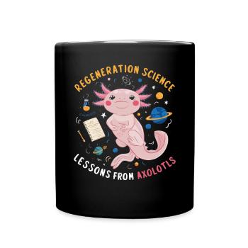 Axolotl Science Teacher Mexican Salamander - Full Colour Mug - black - Front