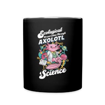 Axolotl Naturwissenschaftslehrer Mexikanischer Salamander - Tasse einfarbig - Schwarz - Vorne
