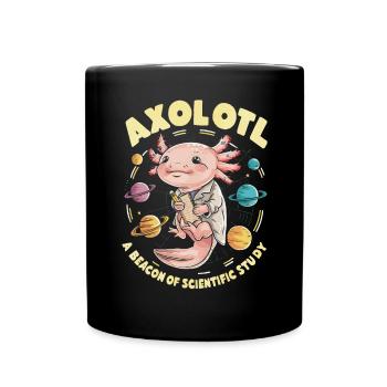 Axolotl Naturwissenschaftslehrer Mexikanischer Salamander - Tasse einfarbig - Schwarz - Vorne