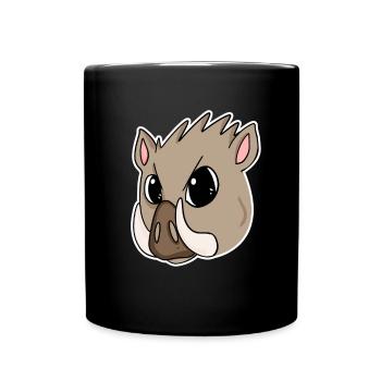 Motif tête de cochon sanglier - Mug uni - noir - Devant