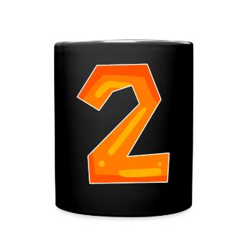 Two - 2 - Number Number - Full Colour Mug - black - Front