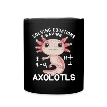 Axolotl Mathe Lehrer Mexikanischer Salamander Amphibie - Tasse einfarbig - Schwarz - Vorne