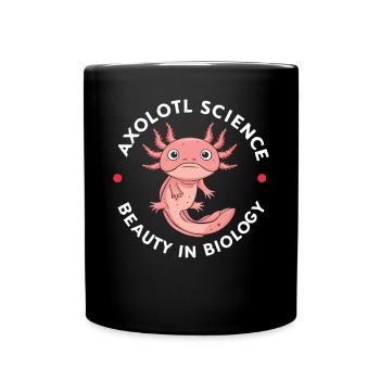 Axolotl Naturwissenschaftslehrer Mexikanischer Salamander - Tasse einfarbig - Schwarz - Vorne