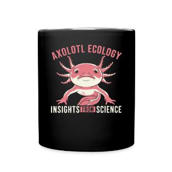 Axolotl Naturwissenschaftslehrer Mexikanischer Salamander - Tasse einfarbig - Schwarz - Vorne