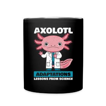 Axolotl Naturwissenschaftslehrer Mexikanischer Salamander - Tasse einfarbig - Schwarz - Vorne