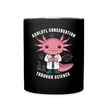 Axolotl Naturwissenschaftslehrer Mexikanischer Salamander - Tasse einfarbig - Schwarz - Vorne
