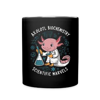 Axolotl Science Teacher Mexican Salamander - Full Colour Mug - black - Front