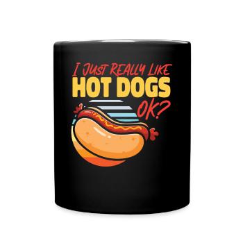 Hot Dog Adult I Just Really Like - Full Colour Mug - black - Front